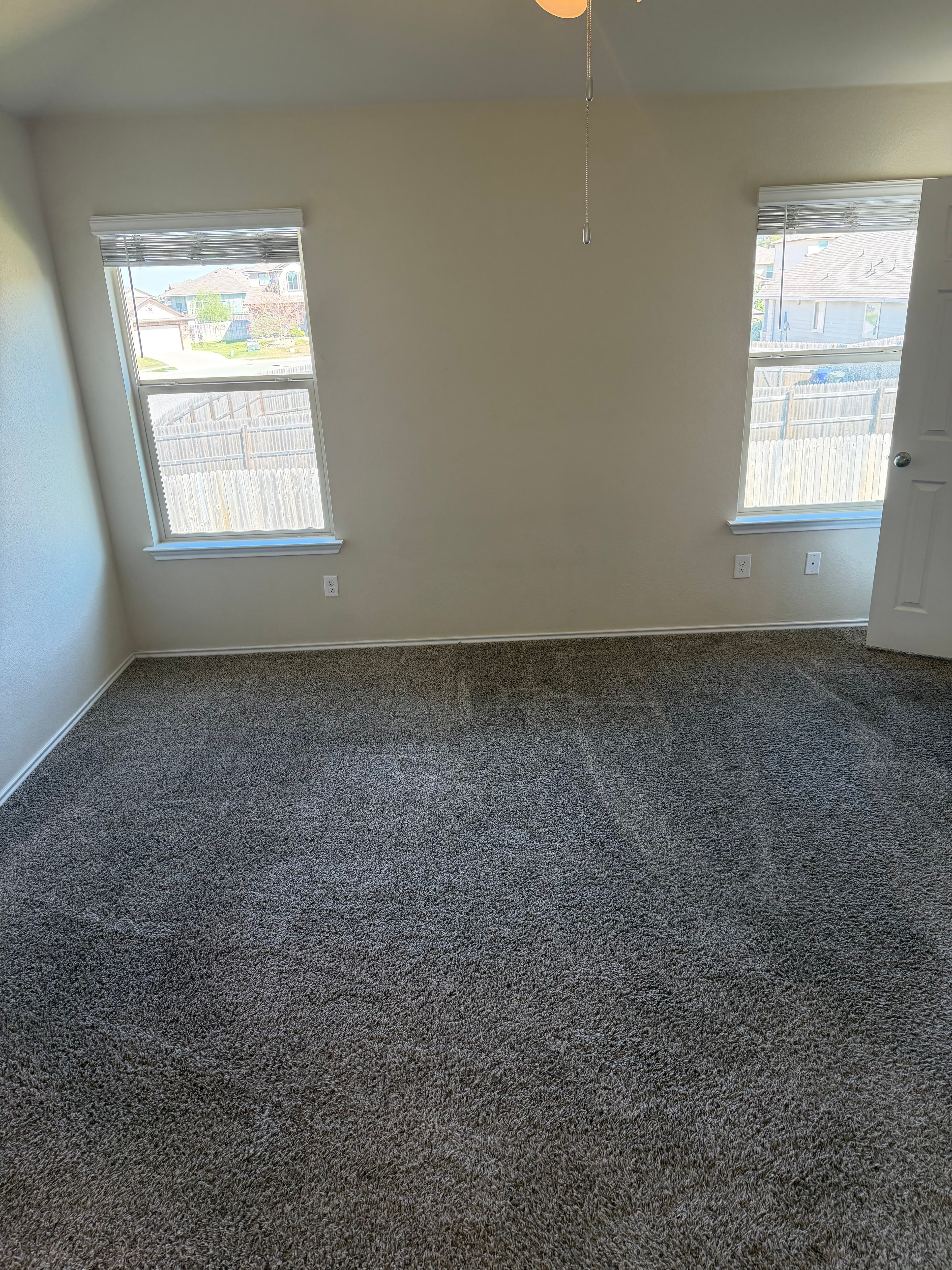 Fresh bedroom with carpet