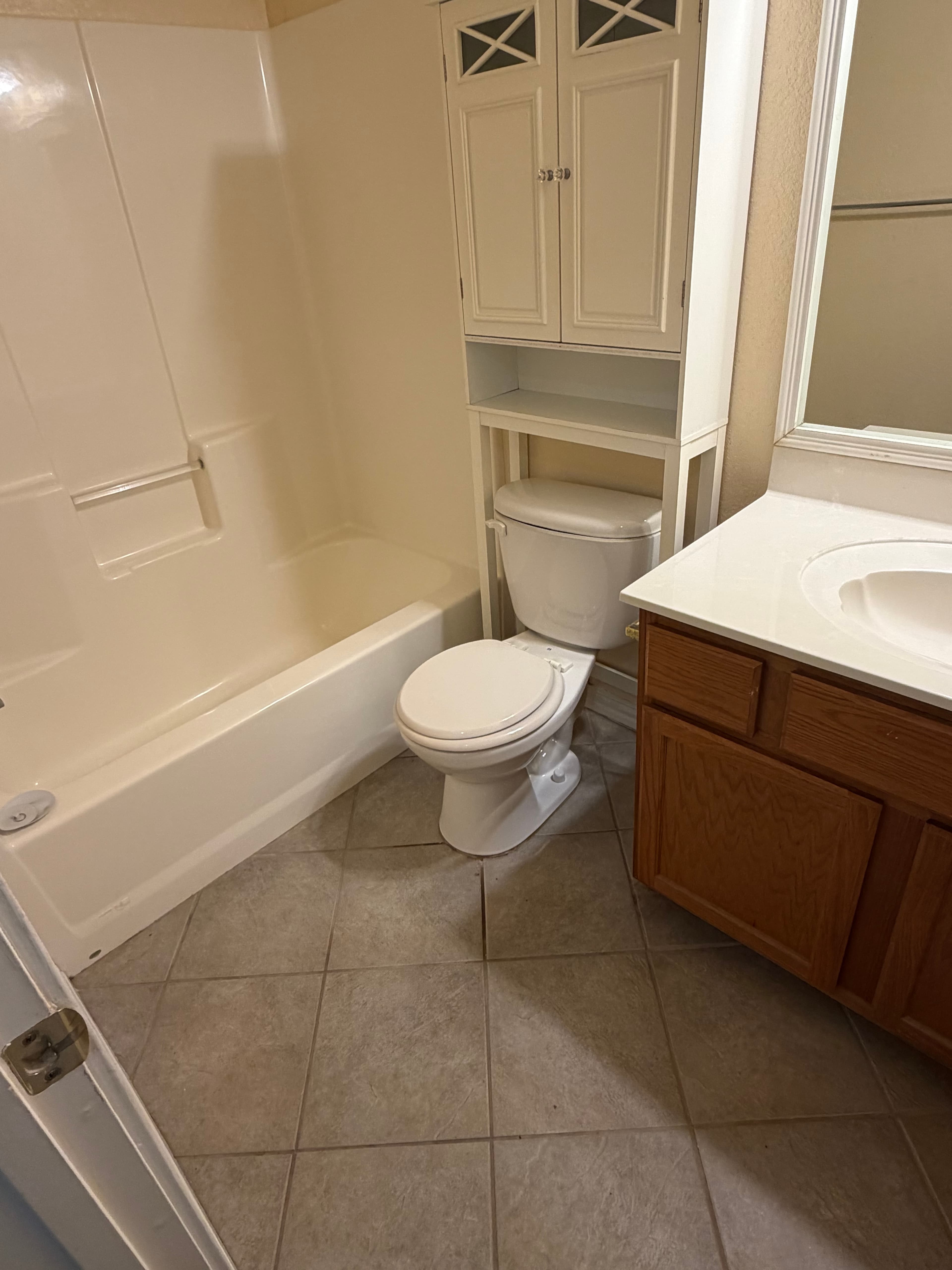 Clean bathroom with tile